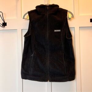 Columbia Vest Cozy Fleece Full Zip Hiking Outdoors Casual Black Medium Gorpcore